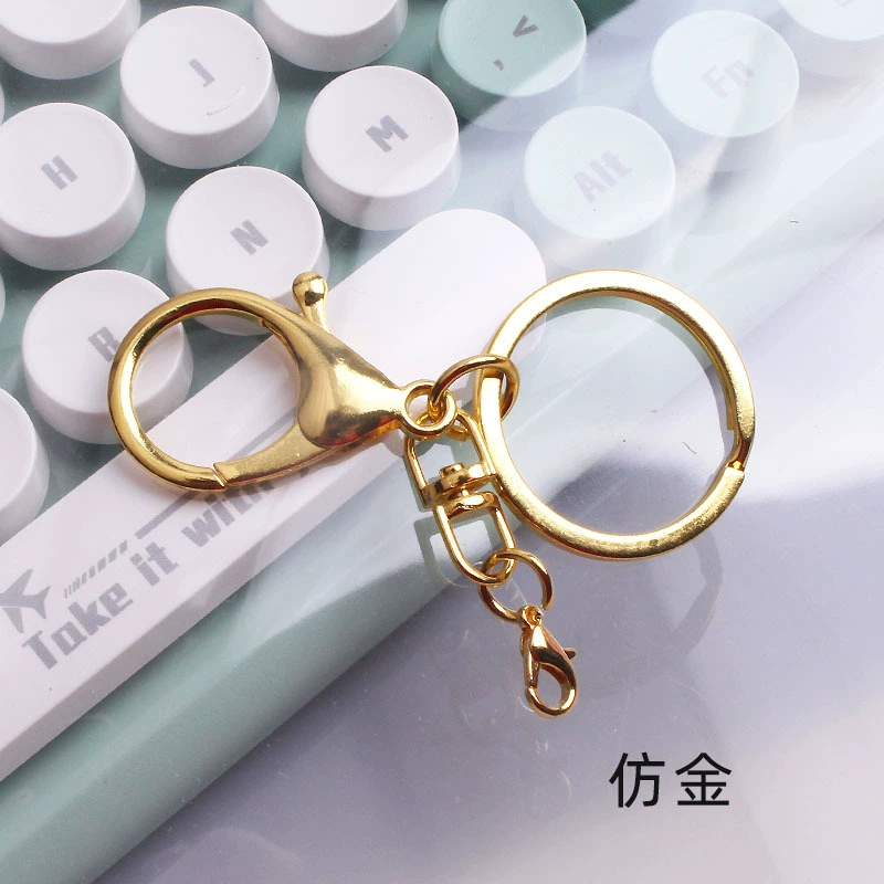 Metal Keychain Set, 3-Piece Golden Key Rings with Lobster Clip, Assorted Colors