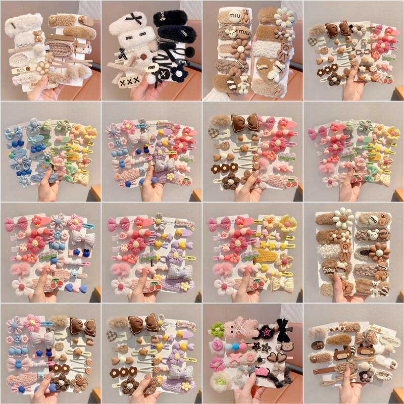 毛绒秋天发夹女韩系可爱卡通发卡头饰2025新款侧边夹碎发刘海夹子