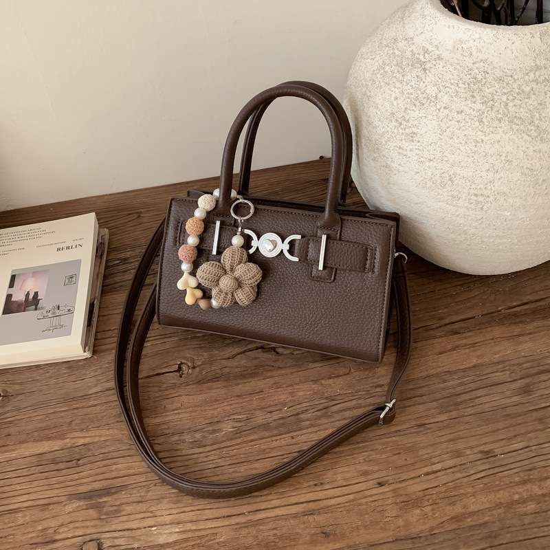Nicho Zhong bolso retro mujer 2026 nueva textura lichi estampado bolso pequeño cuadrado de viaje ocio mochila de hombro image 11