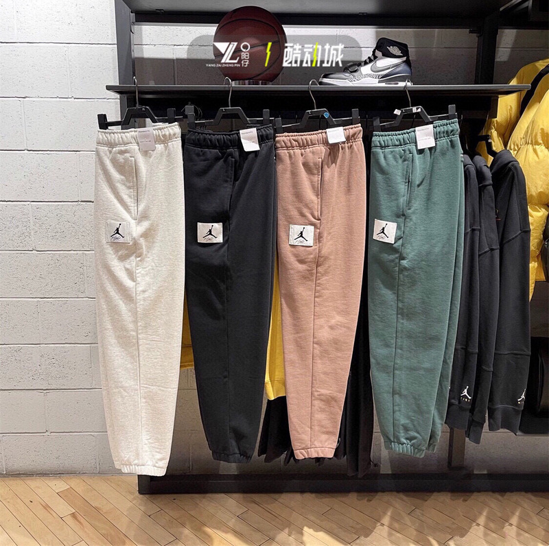 25 New Jordan Aj Overseas Popular Men's Basic Sweatpants, Flying Man Patch Black Label Casual Couple Sports Pants