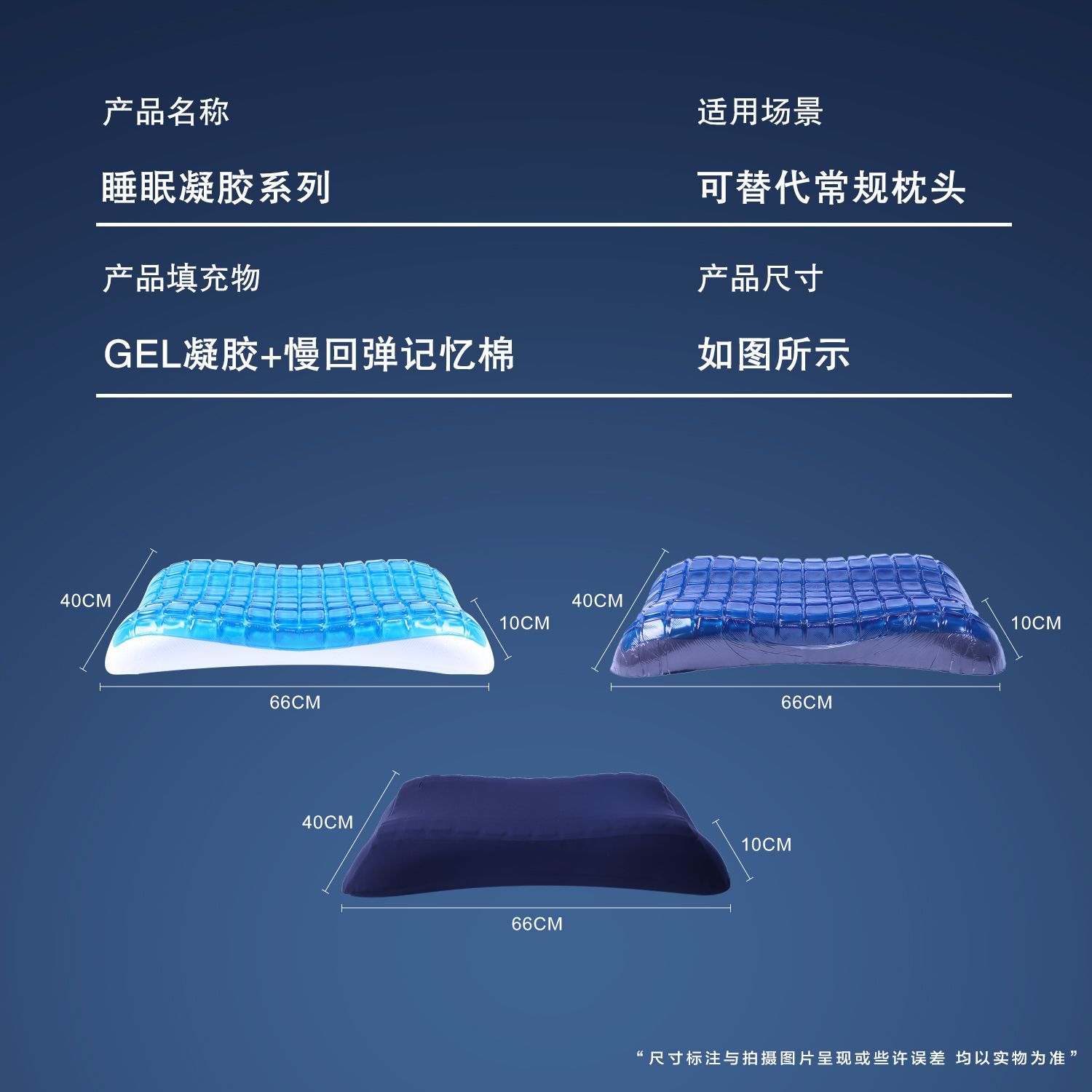 almohada de memoria de rebote lento de gel explosivo transfronterizo almohada de memoria de gel almohada de algodón almohada de protección de la columna cervical almohada de verano fresca