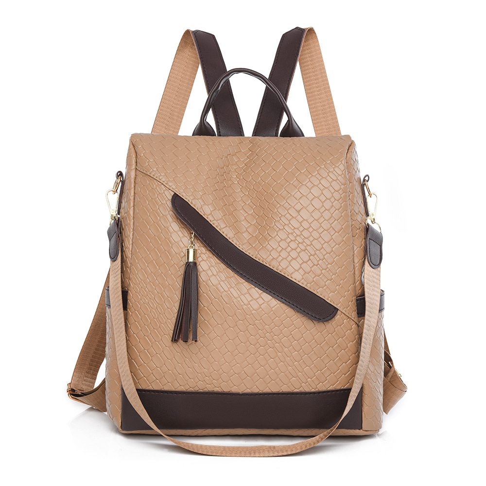 AliExpress 2025 nueva mochila antirrobo para mujer súper caliente simple y versátil mochila de doble uso con borlas de moda al por mayor