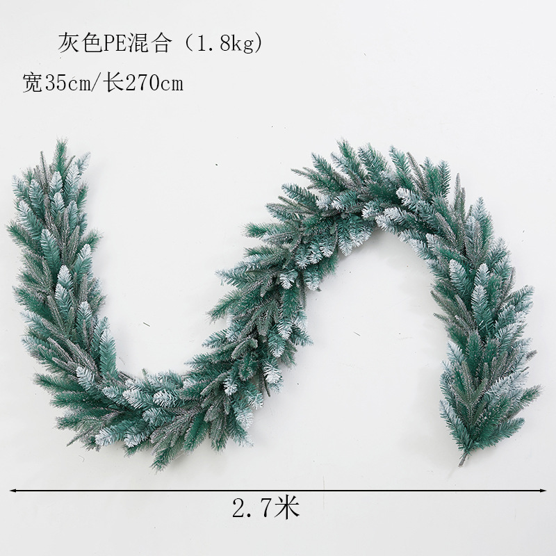 2.7 Arroz de lujo criptografado caña floquete nieve rociado decoración de Navidad hotel centro comercial escalera pasamanos decoración