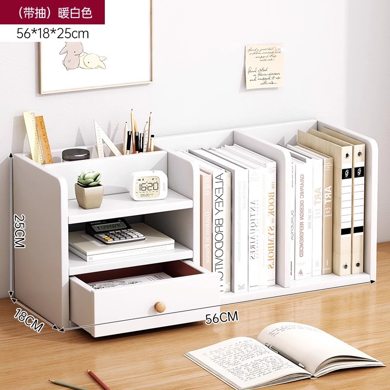 Escritorio de escritorio estantería estante escritorio multi-capa estante Oficina de almacenamiento dormitorio simple estantería pequeña