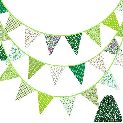 Nueva Bandera de triángulo de algodón decoración de fiesta de cumpleaños papel colorido bandera del Día de los niños Bandera de algodón bandera colgante bandera del jardín