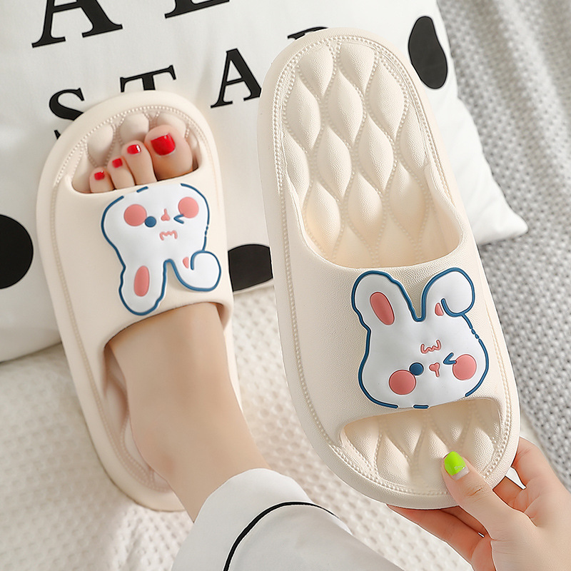 Cute Slippers Women's Summer Outfit Indoor Comfortable Household Thick Bottom Bathroom Non-Slip Slippers Men's Wholesale Slippers