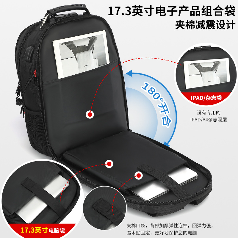 Mochila de negocios para computadora en tela de Oxford, resistente al desgaste, para viajes de negocios image 4