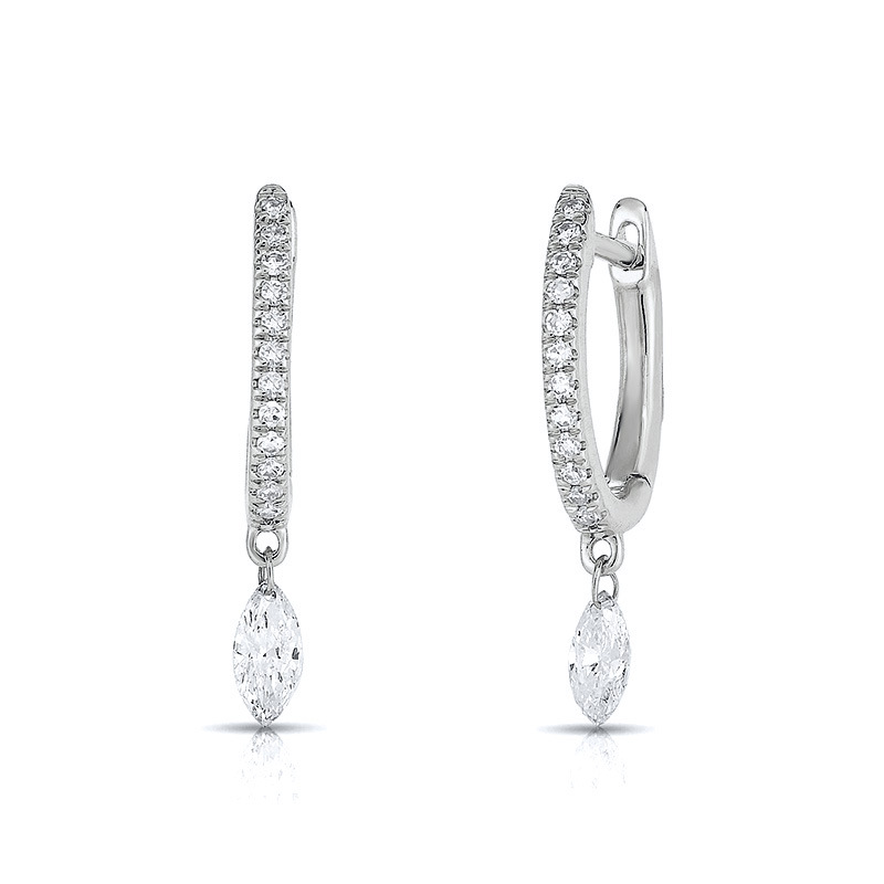 Creative Drop-shaped Zircon Earrings Fashion Simple Geometric Wild Ear Hoop Earrings display picture 2