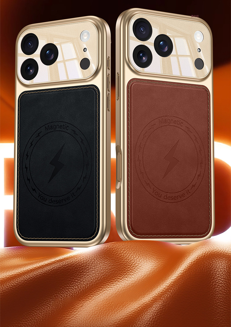 Ốp lưng từ tính chống sốc cho iPhone 17 Pro Max / 16 Pro / 15 / 14, viền dày bảo vệ toàn diện — 【Đen vân dầu sáp★Biến 17 từ tính】, 【Nâu vân dầu sáp★Biến 17 từ tính】 chi tiết 4
