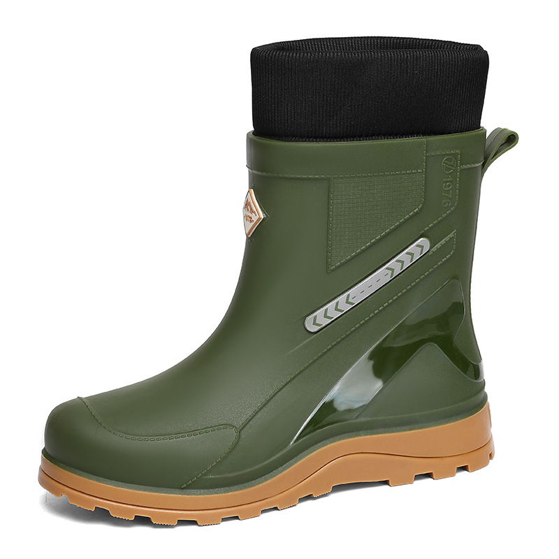 Botas de Lluvia de Tubo Medio para Hombre de PVC, Impermeable y Ligero, para Pesca y Cocina image 5