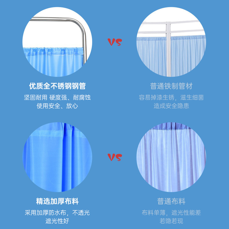 ステンレス鋼の病院スクリーン可動厚みのあるパーティション折りたたみスクリーンクリニック保健センター美容院医療スクリーン