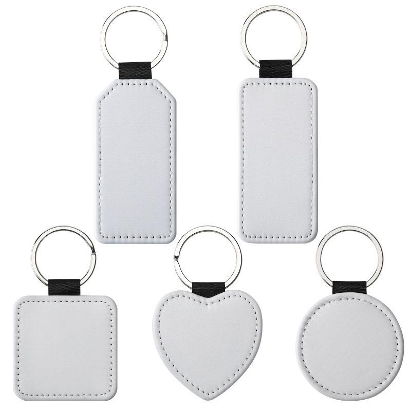 Factory Direct Supply Heat Transfer Sublimation Keychain Litchi Pattern Pendant Heat Transfer Series Blank Products in Stock