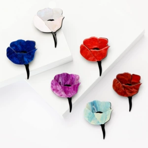 New Fashion Acrylic Enamel Rose Brooch Simple All-match Women's Clothing Corsage Jewelry Plant Pin
