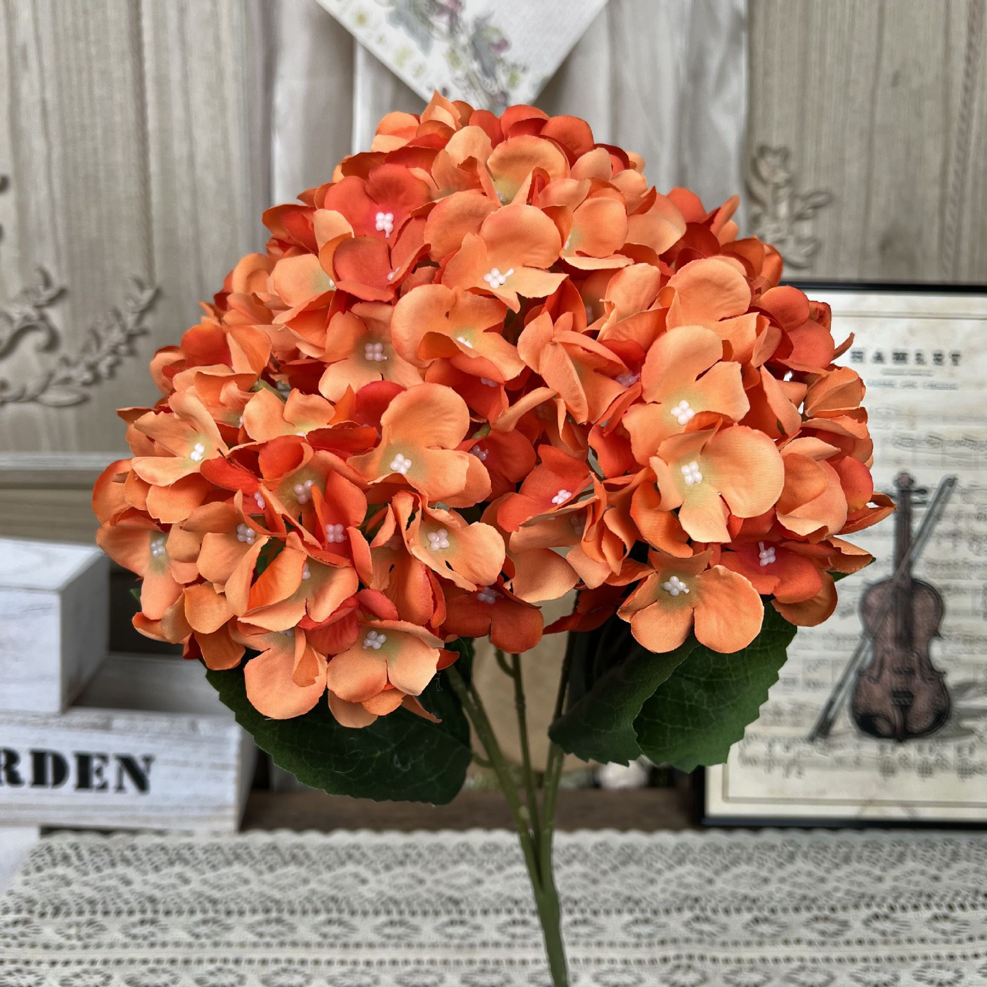 XQ-5 포크 바 번들 수국-오렌지