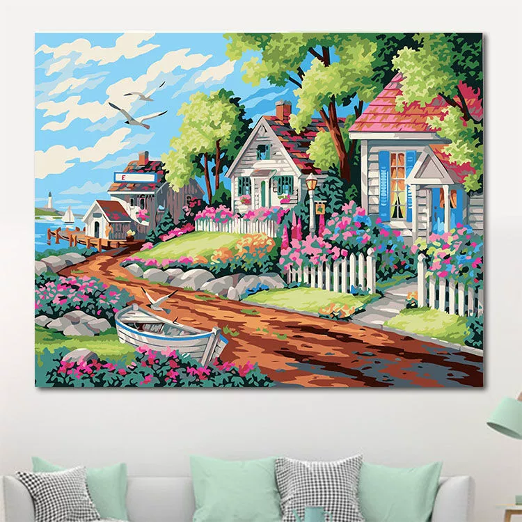 Цифровая классическая вилла, раскраска, DIY, ручная роспись, антистресс, 40