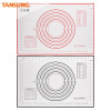 现货厨房硅胶烘焙烧烤垫 带刻度和面粉案板 马卡龙铂金硅胶揉面垫|ms