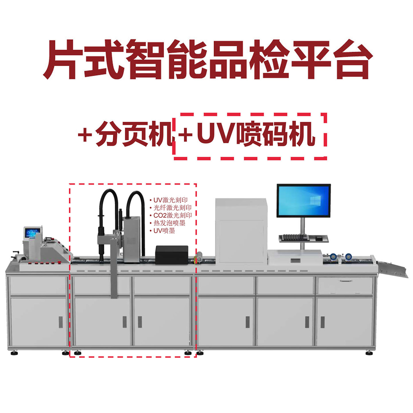 机器视觉检测设备片式智能品检平台带分页机UV喷码机支持激光刻印