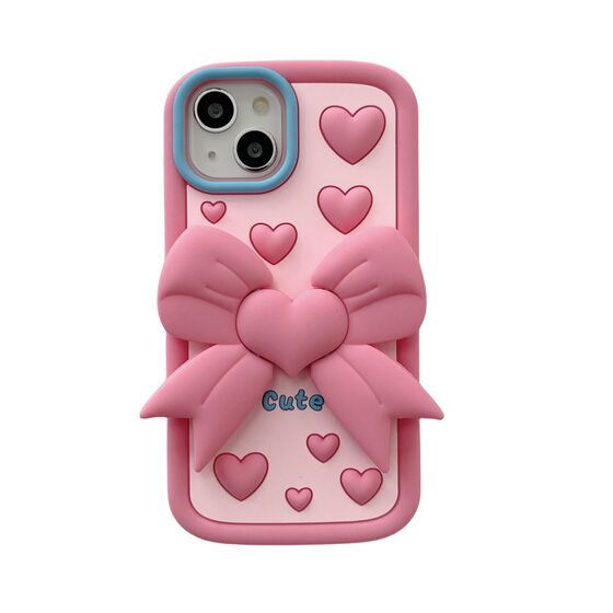 Bow Stand for Apple iPhone Amazon Stereo Explosive Phone Case Silicone Shrimp Skin Protective Cover