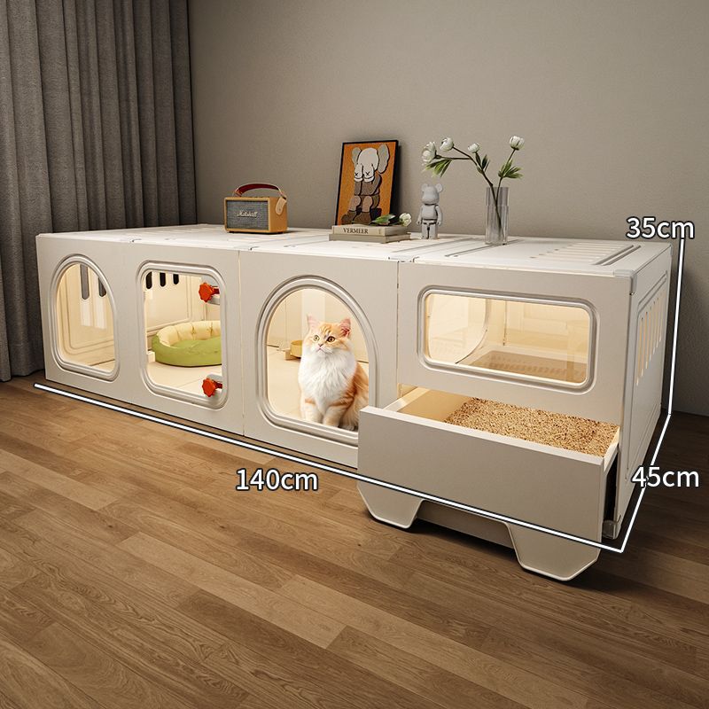 キャットヴィラ 猫ケージ 1LDK 1バスルーム 猫の巣とトイレが一体化した家庭用屋内スペースをとらない小さなアパート|undefined