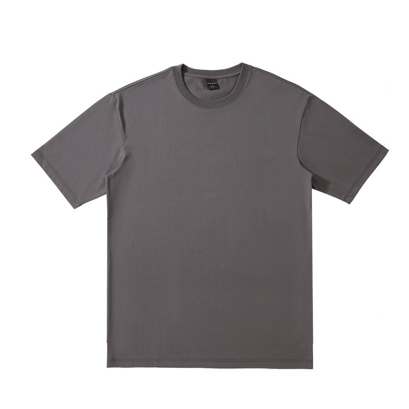 240G 65% de algodón 35% de poliéster camiseta transfronteriza hombro caída camiseta de hombre de manga corta suelta marca de moda personalizada