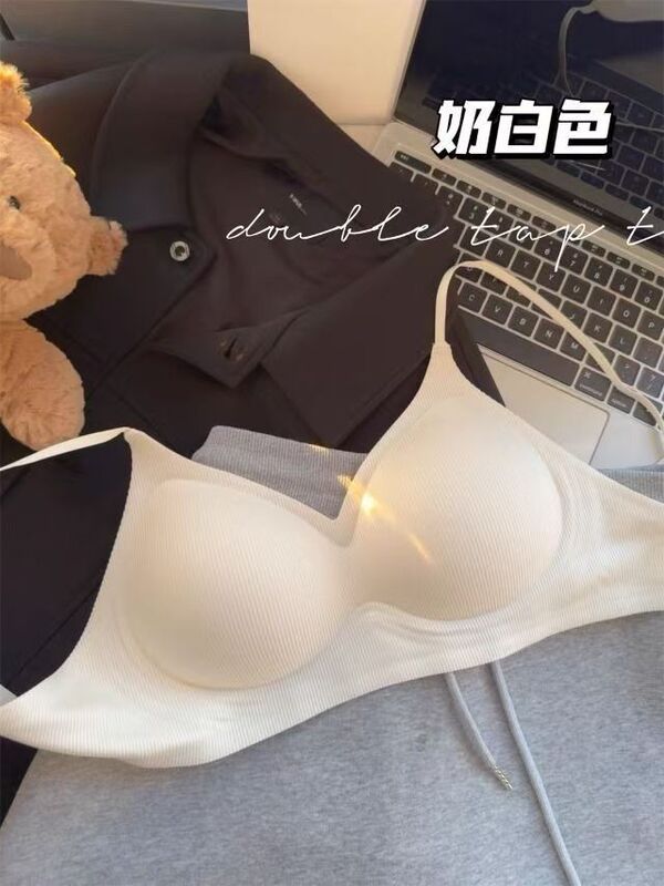 新款果冻胶无痕外扩内衣女漫画胸小胸聚拢显大固定手掌杯运动文胸|undefined