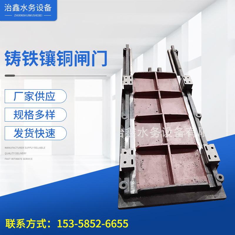 矩形铸铁镶铜闸门/厂家供应1000x2000闸门手电两用一体化启闭机