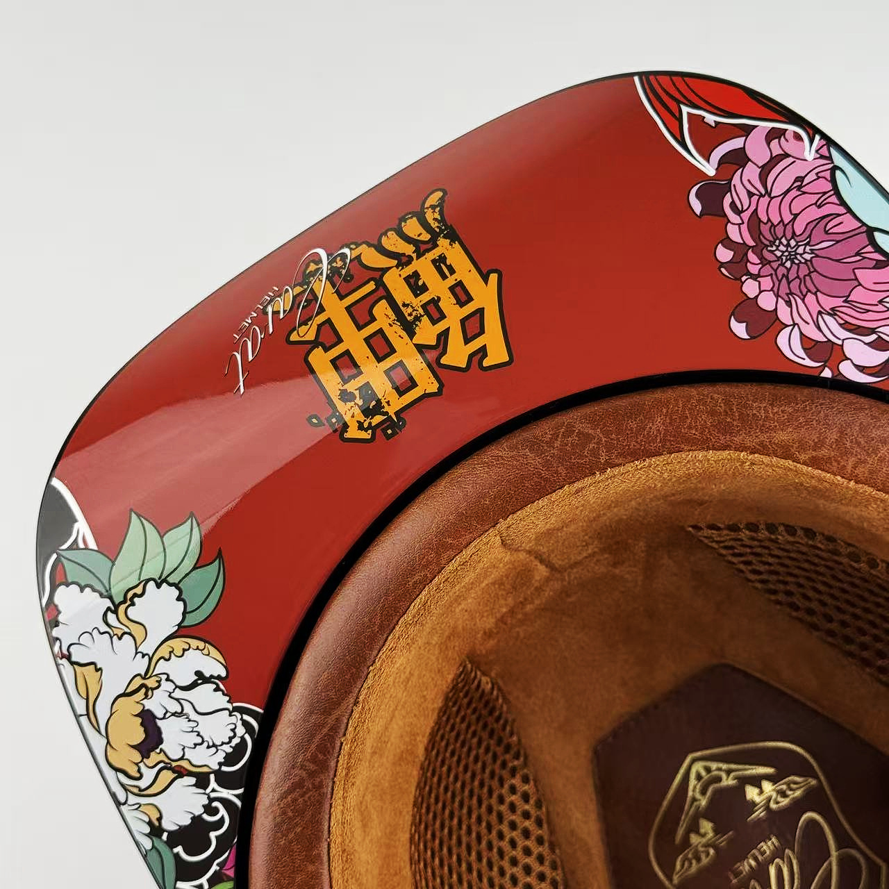 Vintage Ukiyo-E Koi Baseball Cap Helmet Half Helmet Retro Harley Motorcycle Painted Electric Vehicle Safety Helmet 03