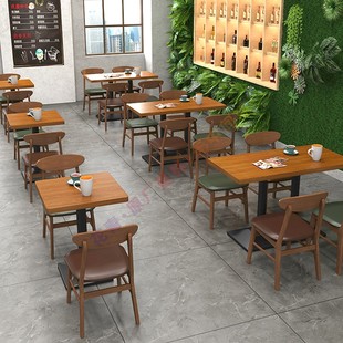 Solid Wood Restaurant Tables, Chairs and Benches, Commercial Catering Snack Bars, Canteens, Japanese Rice Noodle Restaurants, Booth Dining Tables and Chairs Combinations