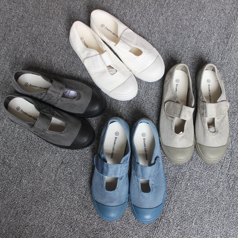 New Japanese Mary Jane women's shoes casual sticky slip-on loafers women's shoes canvas shoes fashion fashion