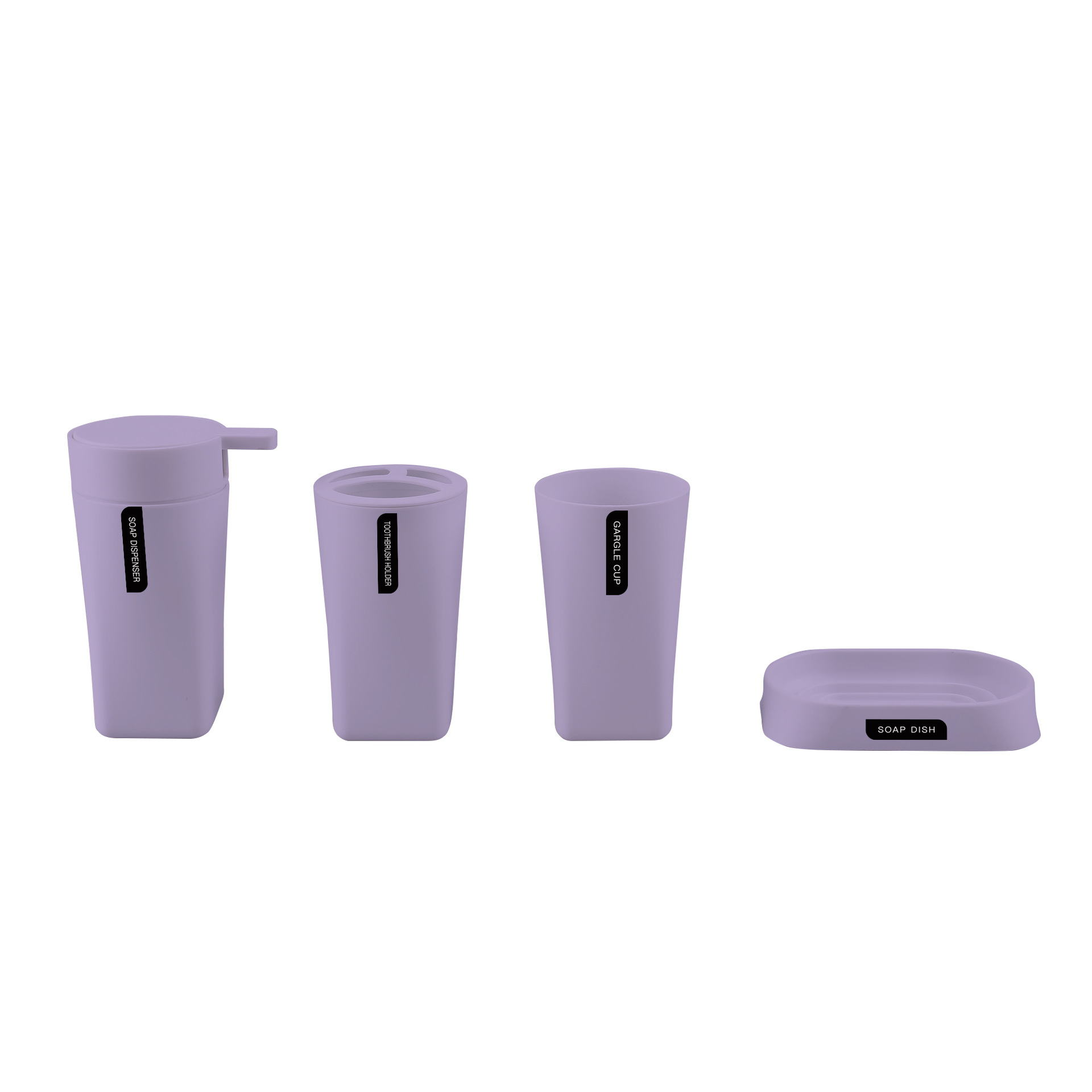 Color sólido de plástico suministros de baño de cuatro piezas enjuague bucal taza cepillado rack caja de jabón Baño de almacenamiento traje de baño de lavado