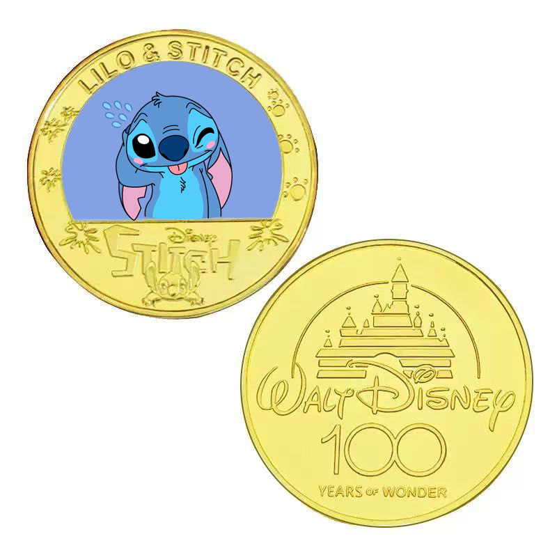 Cinco monedas conmemorativas de Starbaby, monedas de anime, monedas conmemorativas de Stitch, colecciones de regalos de monedas conmemorativas de Stitch
