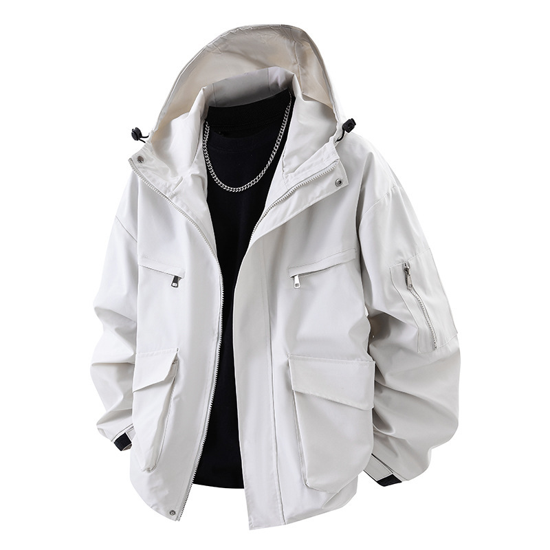 Deep Stock Solid Color Outdoor Casual Jacket Men's Spring and Autumn Tooling Soft Shell Ruffian Handsome Jacket Hooded Jacket Rushtop Deep Stock Solid Color Outdoor Casual Jacket Men's Spring and Autumn Tooling Soft Shell Ruffian Handsome Jacket Hooded Jacket Rushtop