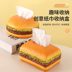 Hamburger Napkin Box Novelty Cartoon Creative American Retro Living Room Tissue Box Home Decorative Ornament Gift