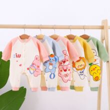 新款婴幼儿可爱三层保暖连体衣秋冬舒适男女宝宝一件代发爬爬衣