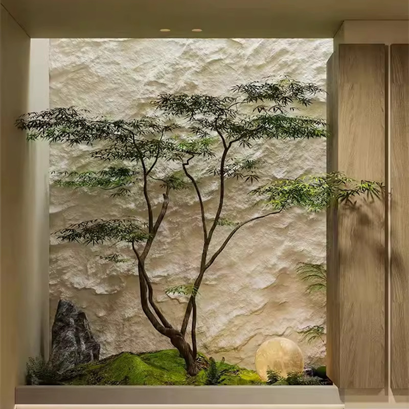 模擬緑の植物、チキンクレバー、偽カエデの風景、ショーウィンドウ、ショッピングモール、ティールームの窓、植物装飾セットの組み合わせ|undefined
