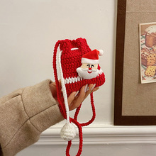 圣诞节新品毛线钩织男童女童儿童亲子款包包成品单肩斜跨包包批发