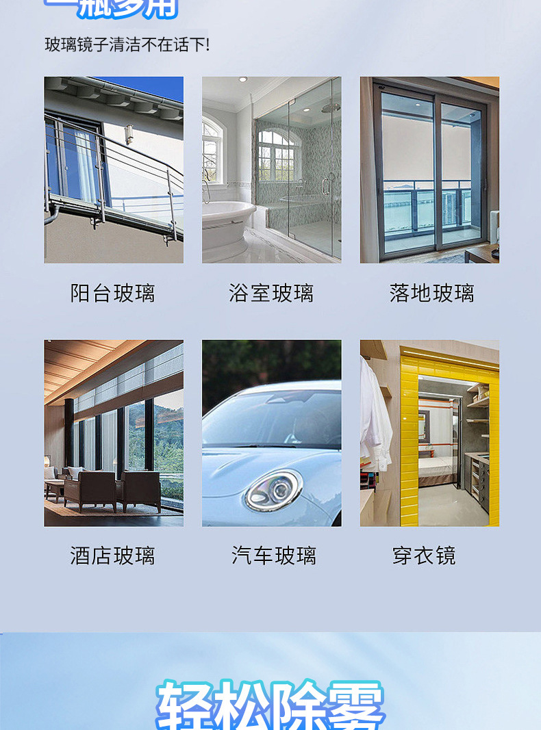 Glass Anti-Fog Agent, Car Water Repellent, Front Windshield Anti-Fog Agent Spray, Rearview Mirror Rainproof Agent, Defogging Spray