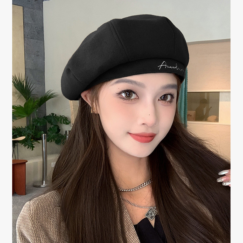 Otoño y invierno nuevos productos de lana Boina estilo británico pintor sombrero retro versátil cara pequeña boina sombrero para hombres y mujeres