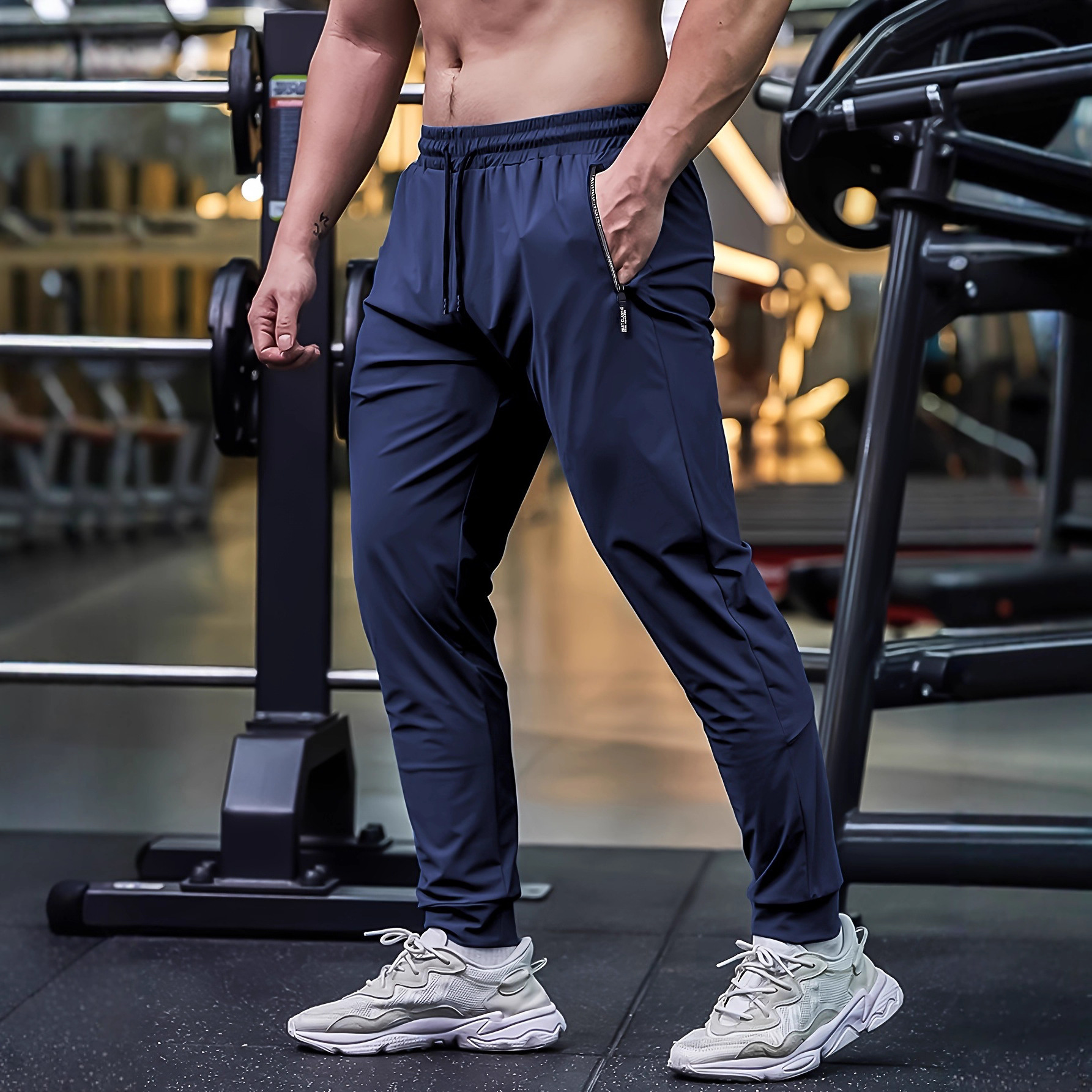 Free Shipping Floral Zipper Ice Silk Pants Summer Ice Silk Long Pants Unisex Jogger Sweatpants High Elasticity Quick-Dry Casual