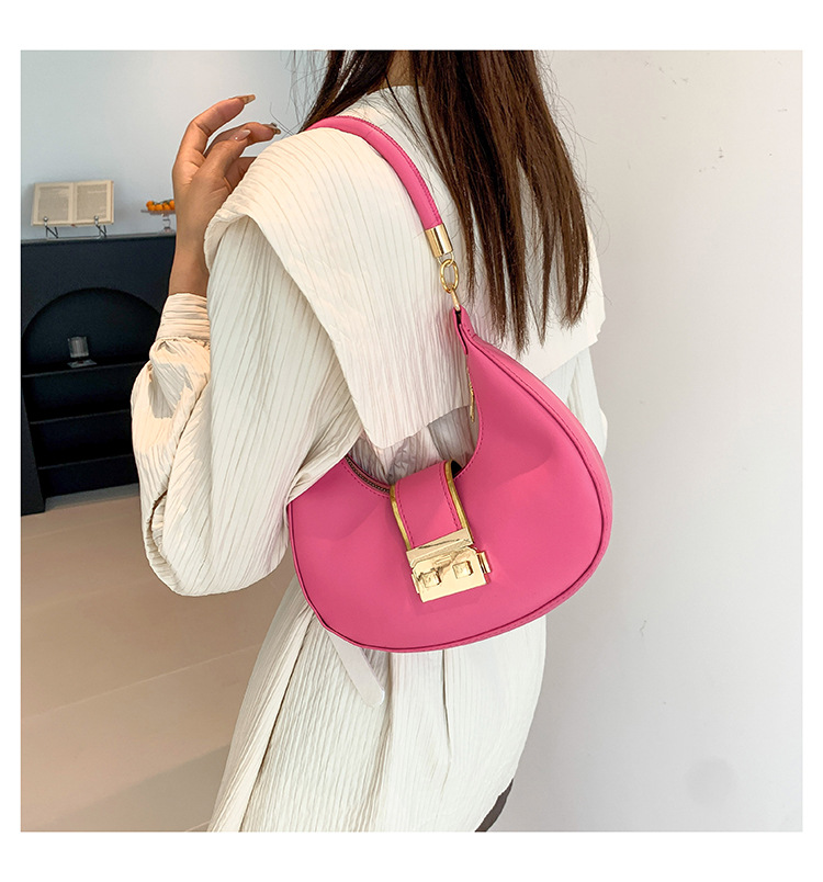 Retro Shoulder Bag For Women Crescent Armpit Bag Candy Colour_voghion.com