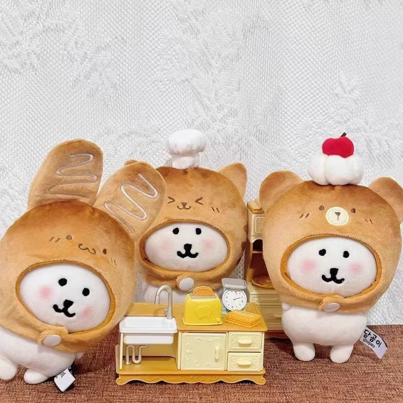 Милый самокритический головной убор с медведем, серия «горящий хлеб», головной убор с животными, 10 см, хлопковая кукла, украшение для кукольной одежды