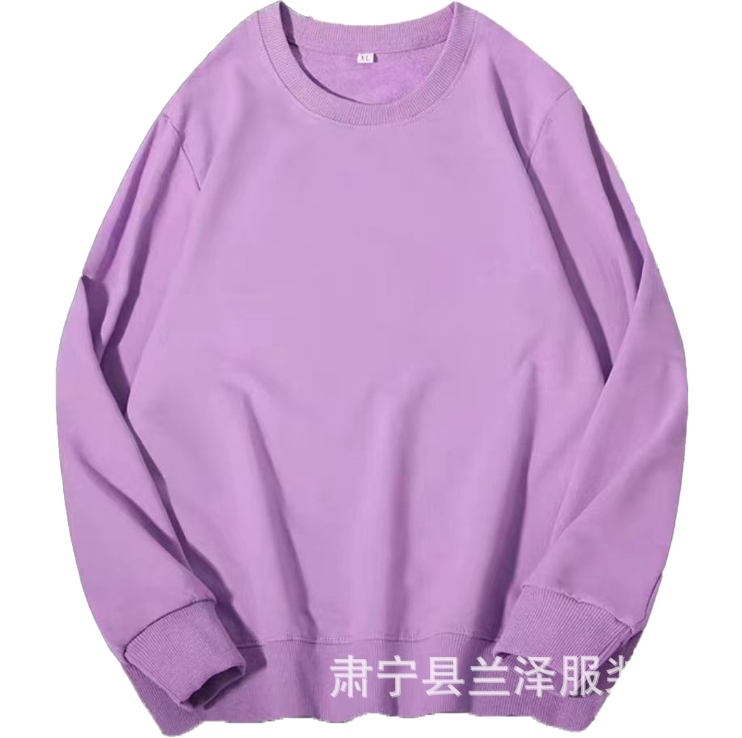Sudadera de Otoño e Invierno, Nueva, de Manga Corta, Color Sólido, Cuello Redondo Holgado, 280G, Venta al por Mayor, Informal, Versátil, con Logotipo