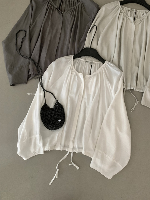【MISS密思家正品店】休闲简约气圆领质抽绳系带小衫女装33702|undefined
