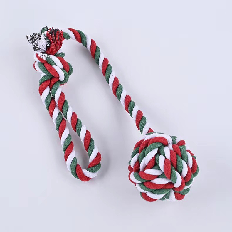 Juguete de cuerda de algodón para perros entrenamiento molar tiro de la mano bola colgante juguete de entrenamiento para perros resistente a mordeduras Corgi Teddy suministros para mascotas