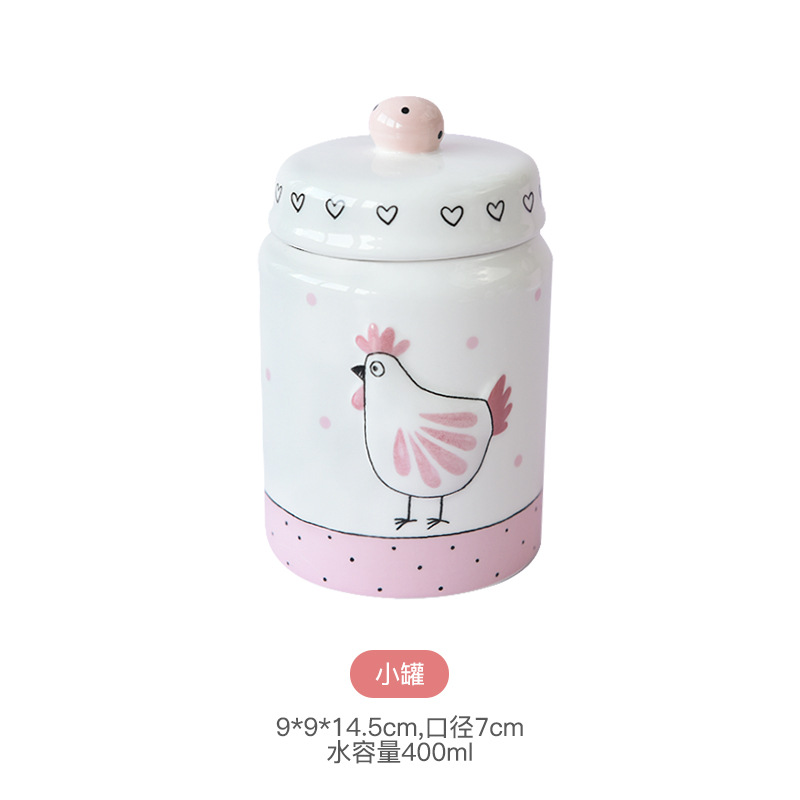 De estilo americano de Pascua vajilla plato de mantequilla plato creativo alivio pollo almacenamiento JAR tetera sellado frasco