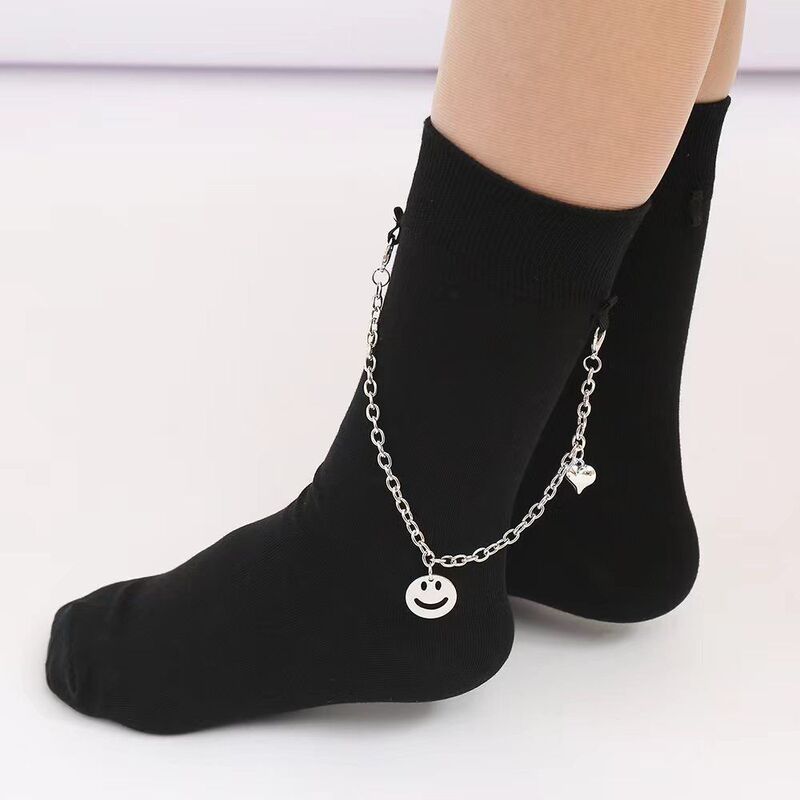 ins Cool Metal Chain Socks Chain Personality Design Pearl Socks Accessories Chain Spot Wholesale