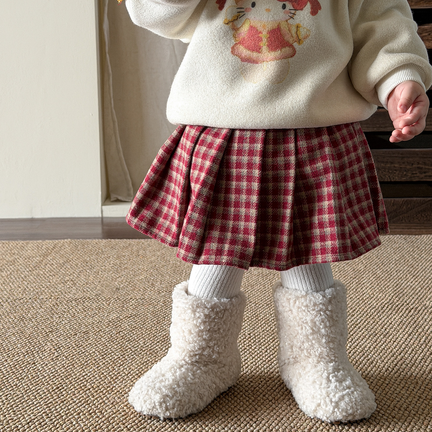 Sugar Pear ropa infantil de niñas falda de invierno para niños de cementación de lana falda de mitad bebé niñas bolsas de ropa de bebé