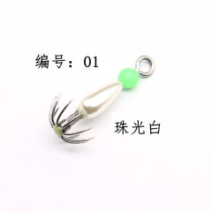 夜色光吹筒鈎魷魚小鈎漂鈎墨魚烏賊鈎珠光紫外線火箭魷魚鈎41mm2g
