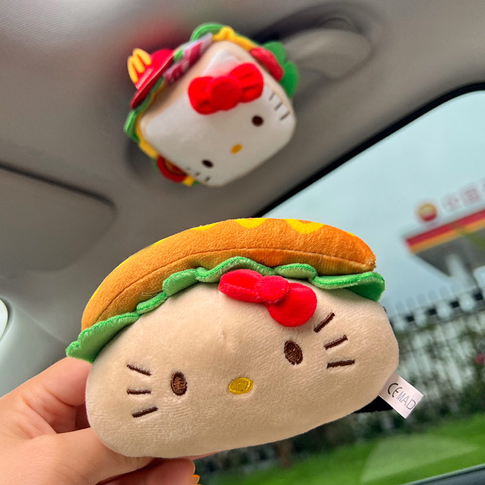 Nuevos productos lindos hot dog kitty puertas de automóviles cubiertas de mango interior para proteger el techo guantes de pasamanos para decoración de automóviles