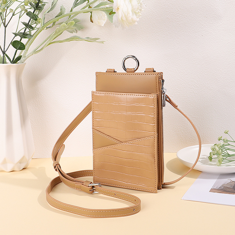 2024 nuevo bolso de mensajero de un solo hombro pequeño bolso pequeño de rombo de estilo japonés fresco bolso de teléfono móvil de mujer con patrón de piedra